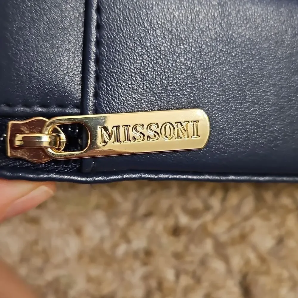 Missoni × Delta Navy Chevron cosmetic travel case
